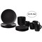 Quickway Imports 16 PC Dinnerware Dish Set for 4 Person - Mugs, Salad and Dinner Plates and Bowls Sets, Matte Black QI004501 - alternate 1